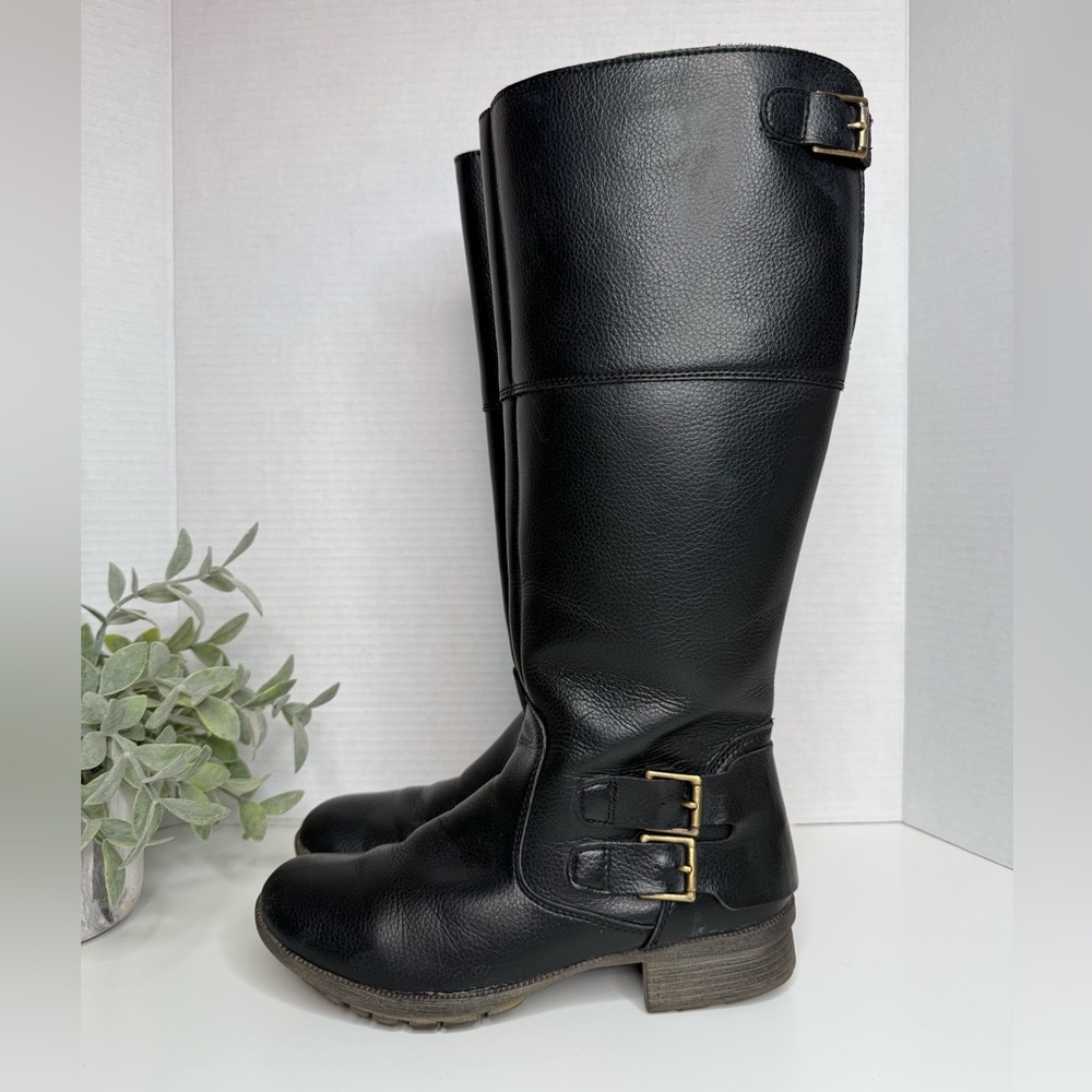 Clarks Riddle Phrase Black Knee High Riding Boots Women's Size 6.5M Streetwear